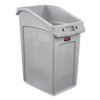 Rubbermaid Commercial 23 gal Rectangular Prism Trash Can, Gray, Open Top, Polyethylene 2026721